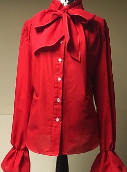 Delta red bow blouse {SM, MD, LG} ~$55