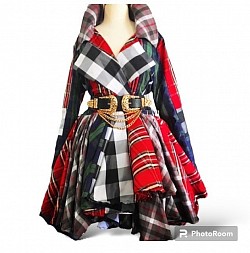 Patchwork Wrap Dress